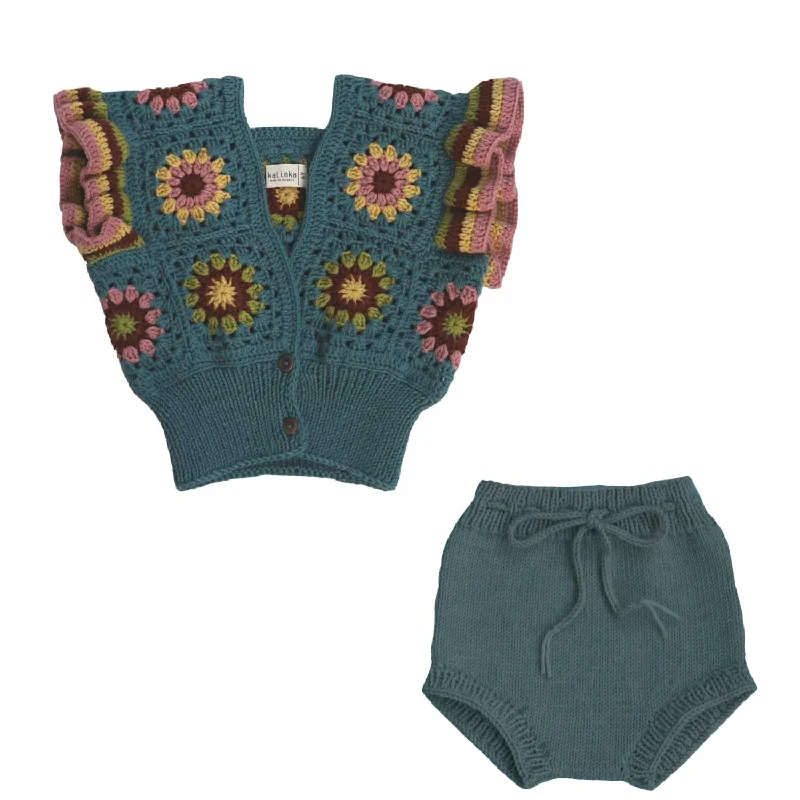 Kalinka Neda Cobalt Vest & Bloomer Set