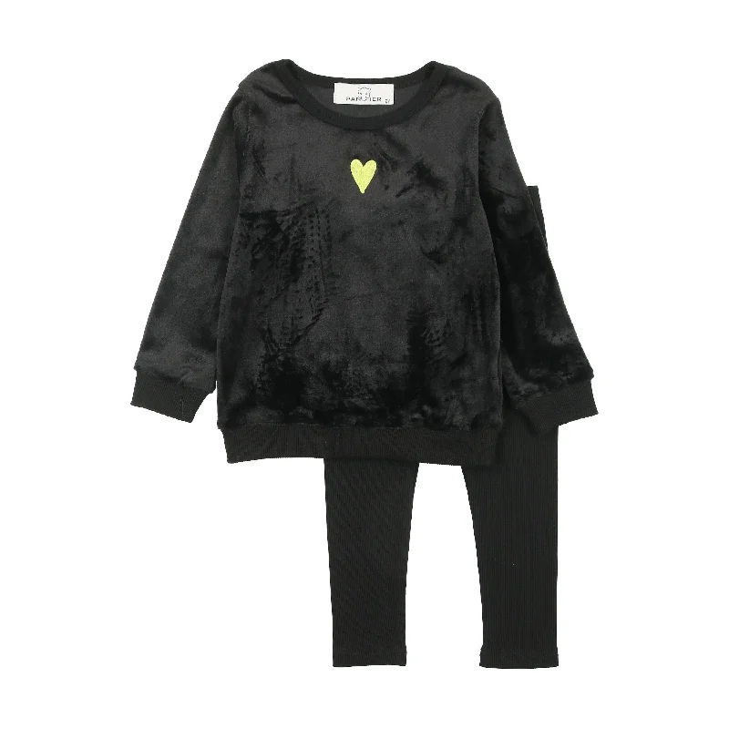 Panther Neon Heart Velour Baby Set