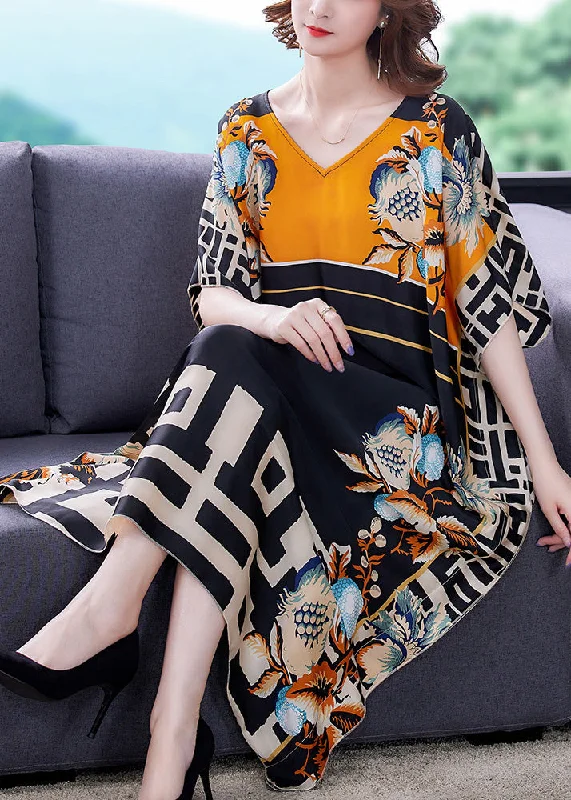 Beautiful O-Neck Print Maxi Dresses Summer