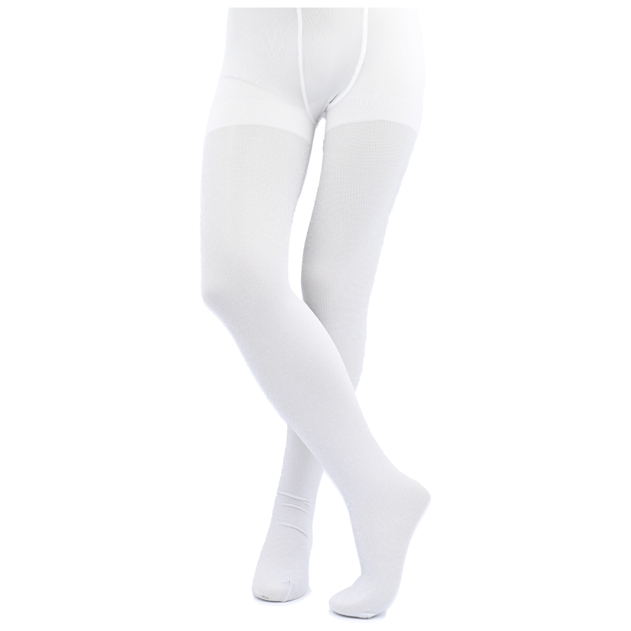 White Sparkled Cotton Tights