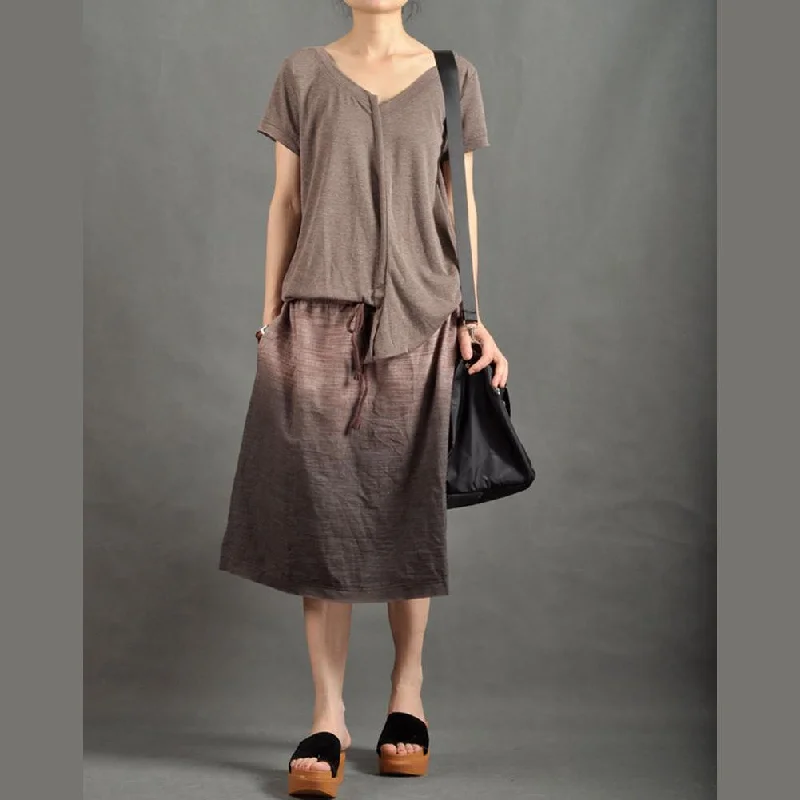 Unique Gradient brown sundress maxi dresses