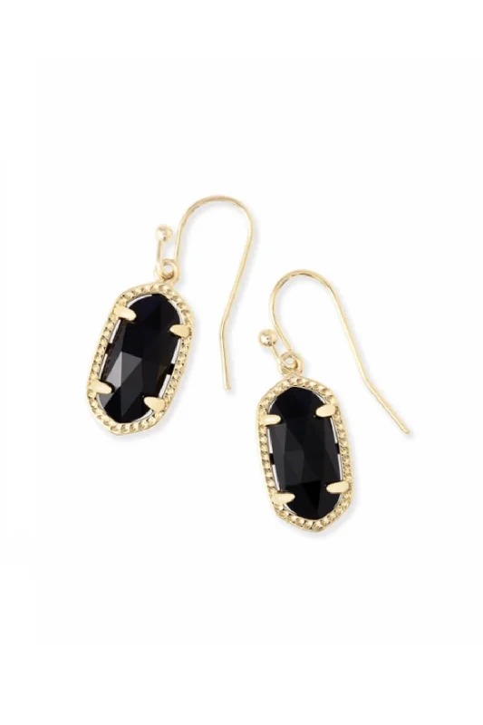 Kendra Scott Lee Gold Drop Earrings in Black | 4217711436