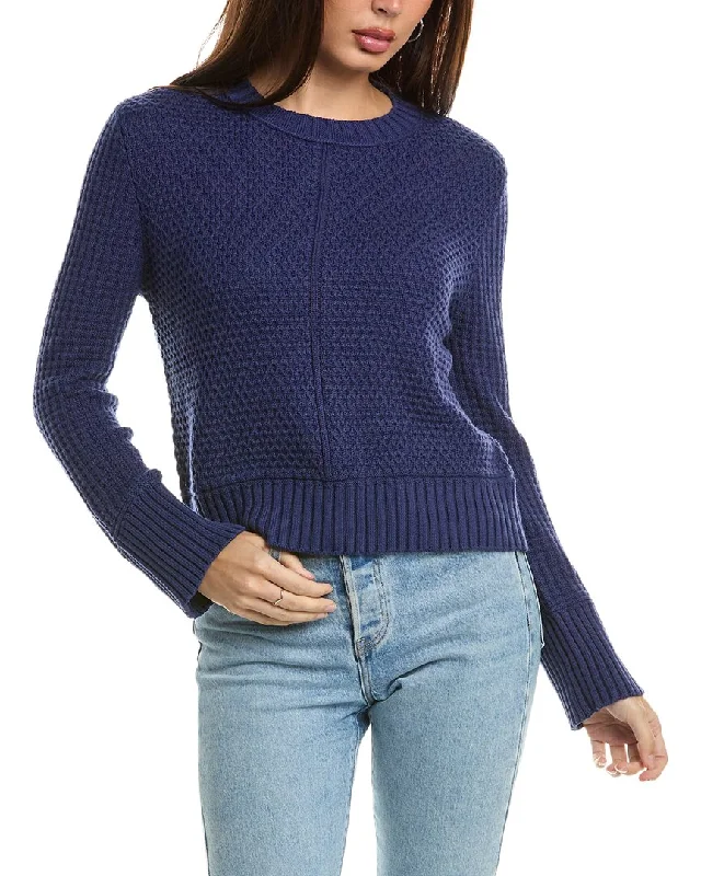 Hannah Rose Honeycomb Knit Cashmere-Blend Sweater