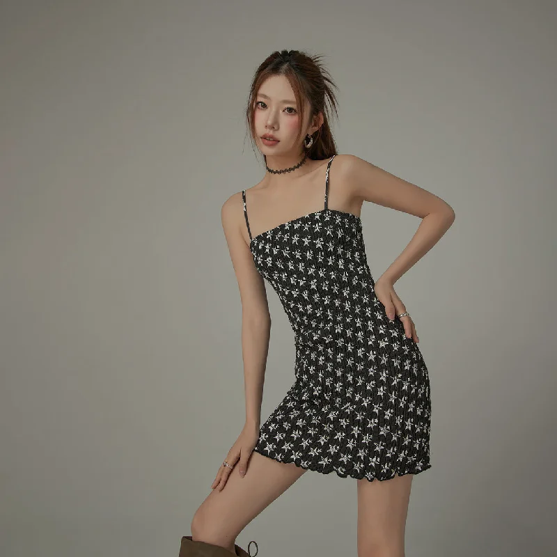 Chuu Lettering Star Bustier Sleeveless Mini Dress