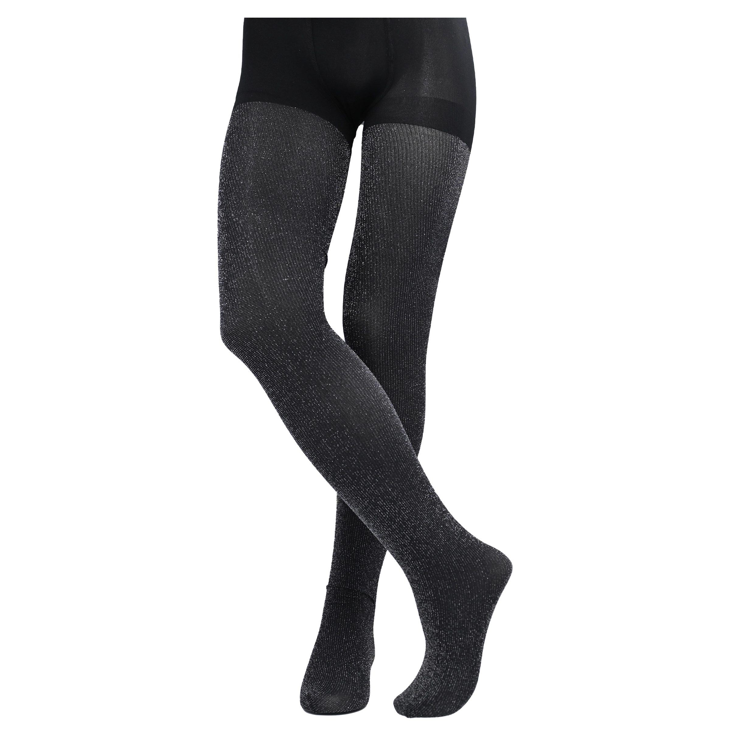 Black Sparkled Cotton Tights