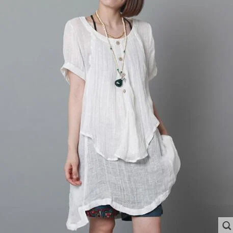 White flowy summer linen dresses oversize sundress linen casual holiday clothing