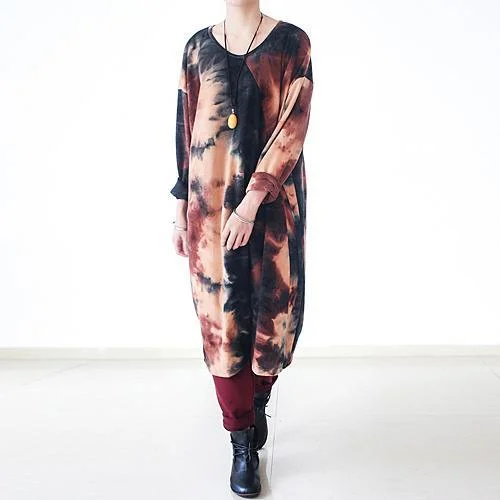 New fall dress plus size maxi dresses cotton woolen gown