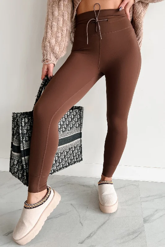 In Routine Drawstring Active Leggings (Espresso)