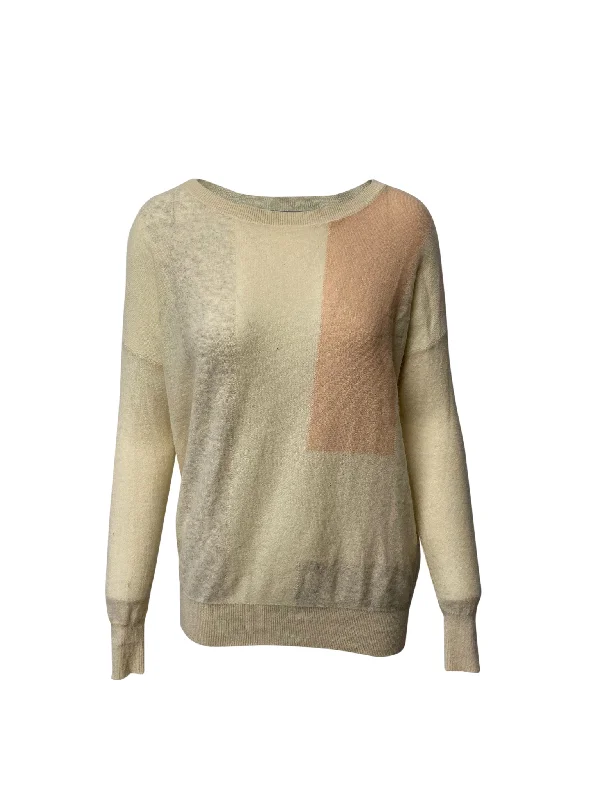 Vince Colorbock Sweater in Beige Cashmere