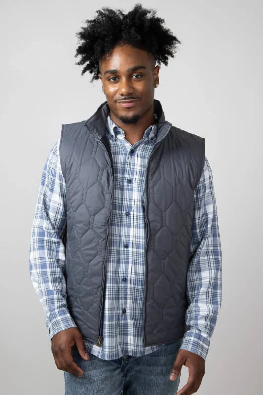 Weatherproof Vintage Hex Quilted Light Weight Vest for Men in Poppyseed Grey | F2470405GK-POPPYSEEDGREY