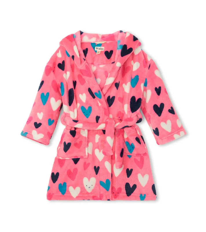 Girls Confetti Hearts Fleece Robe