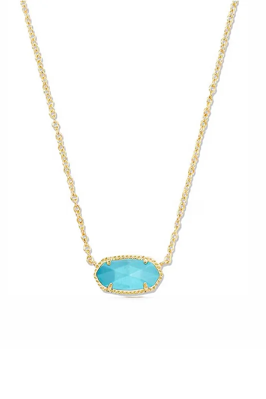 Kendra Scott Elisa Gold Pendant Necklace in Turquoise Magnesite | 4217709425