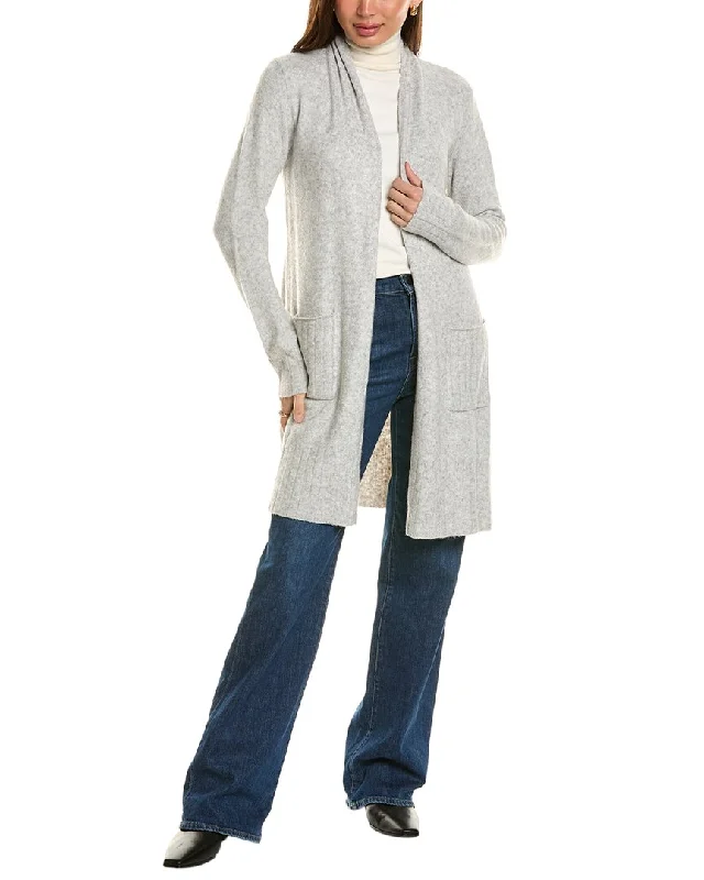 Bobeau Open Front Wool-Blend Cardigan