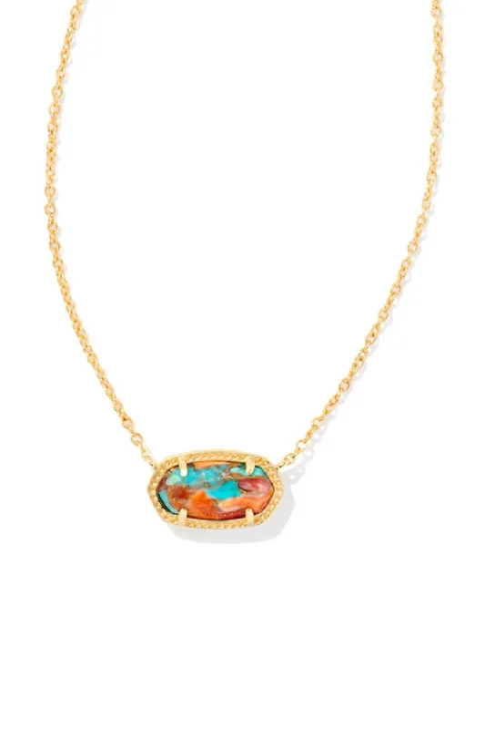 Kendra Scott Elisa Gold Pendant Necklace in Multi Gold | 9608801822