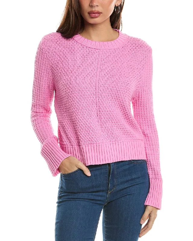 Hannah Rose Honeycomb Knit Cashmere-Blend Sweater