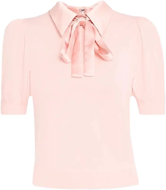 alice + olivia Chase Puff Sleeve Sweater, Pearl Blush