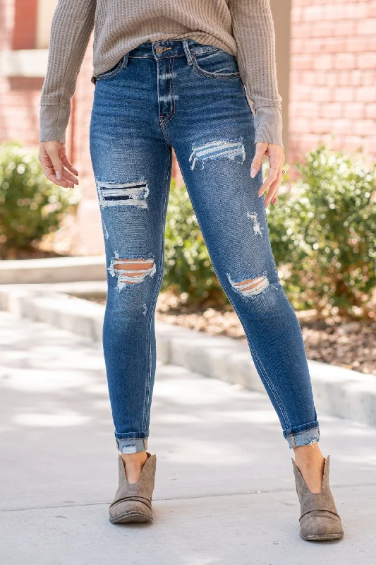 Waycross High Rise Denim Patch Skinny