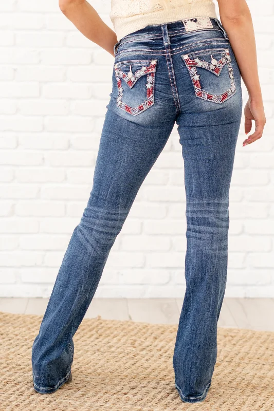 Americana Stars & Stripes Mid Rise Boot Cut