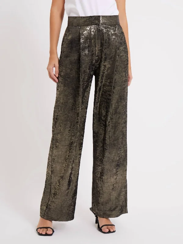 Alara Molten Suit Trousers In Metallic