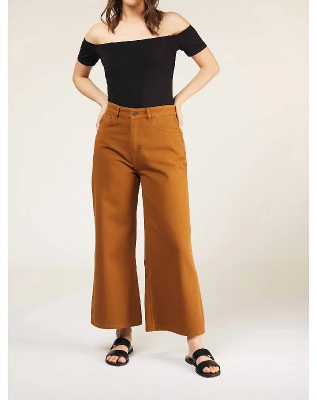 Ariel Twill Trousers In Hazelnut