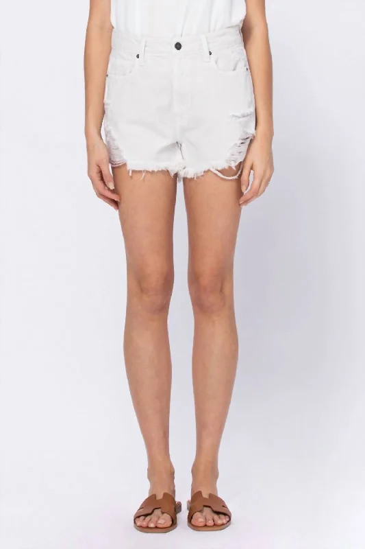 Finn High Rise Super Fray Shorts In Sea Salt