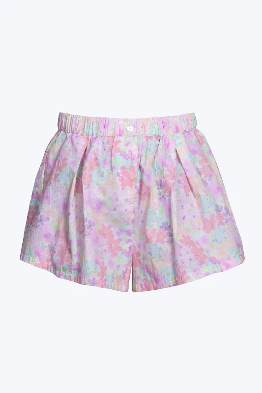 Kennedy Floral-Print Cotton-Poplin Shorts In Pink Multi