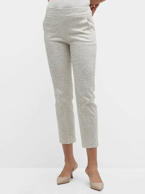 Lulu Ankle Slim Straight Pant With Pocket In Golden Leopard