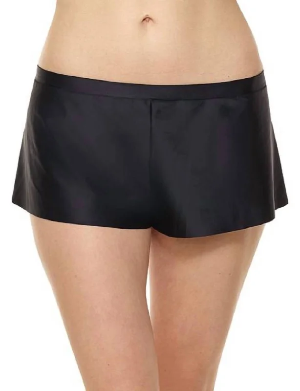 Luxe Satin Boxer Short In Black