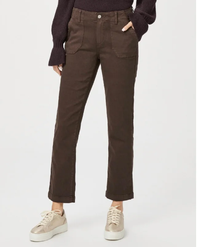 Mayslie Straight Ankle Pant In Rich Chocolate