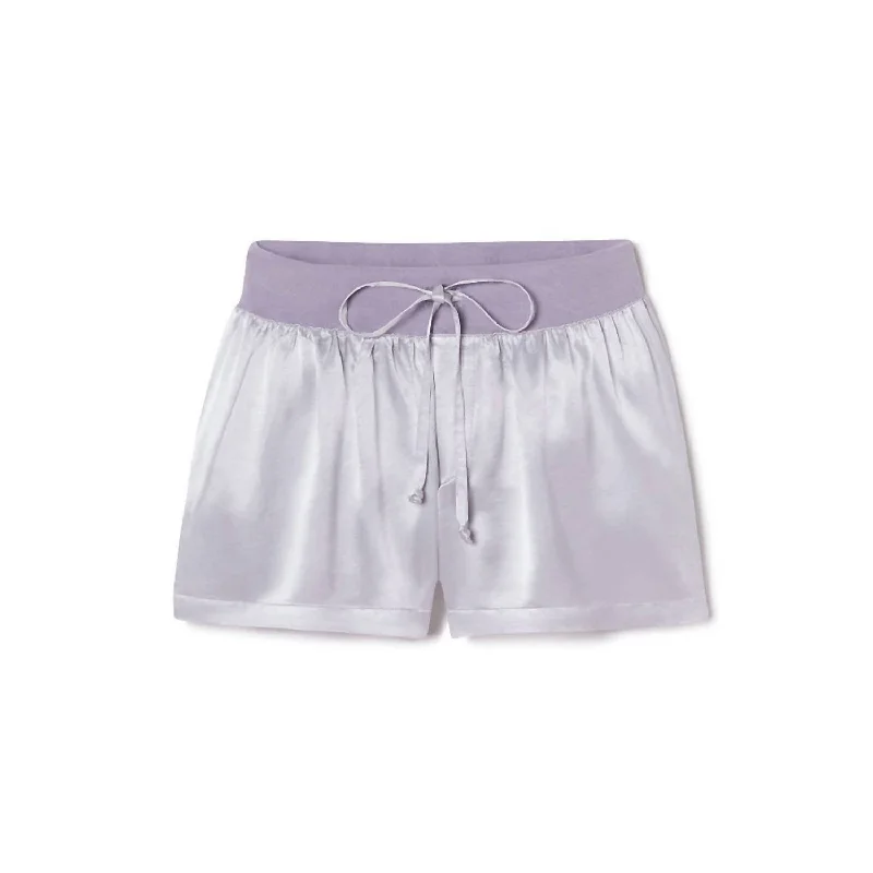 Mikel Satin Boxer Short With Draw String In Lavender