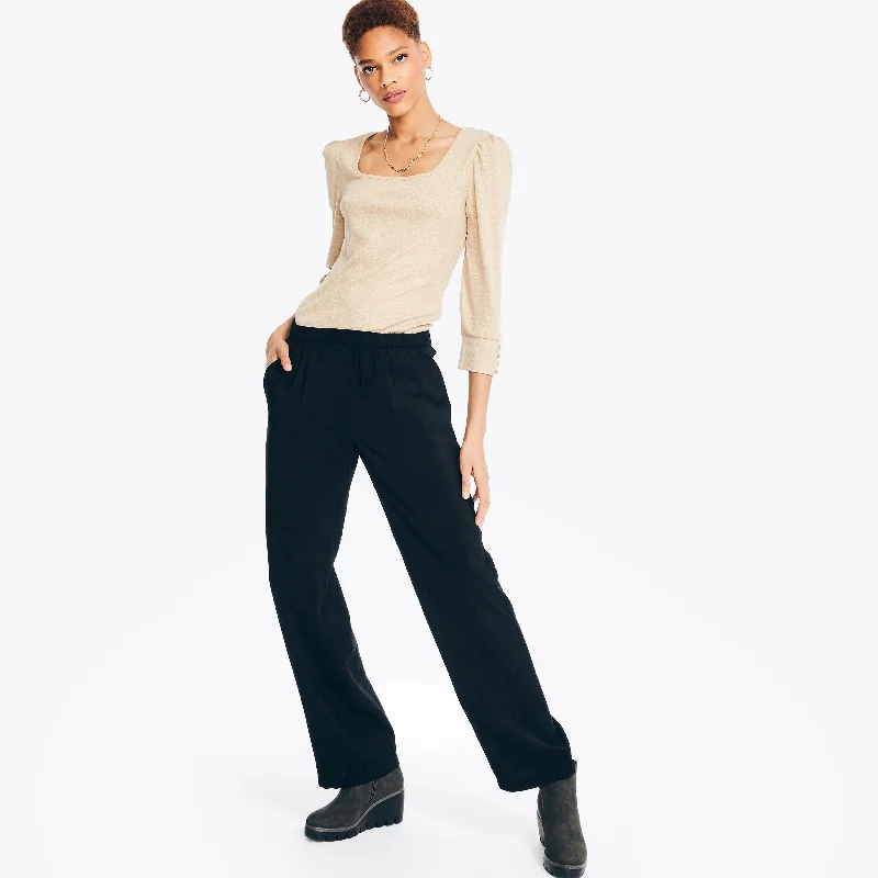 Nautica Womens Pleated Wide Leg Pant