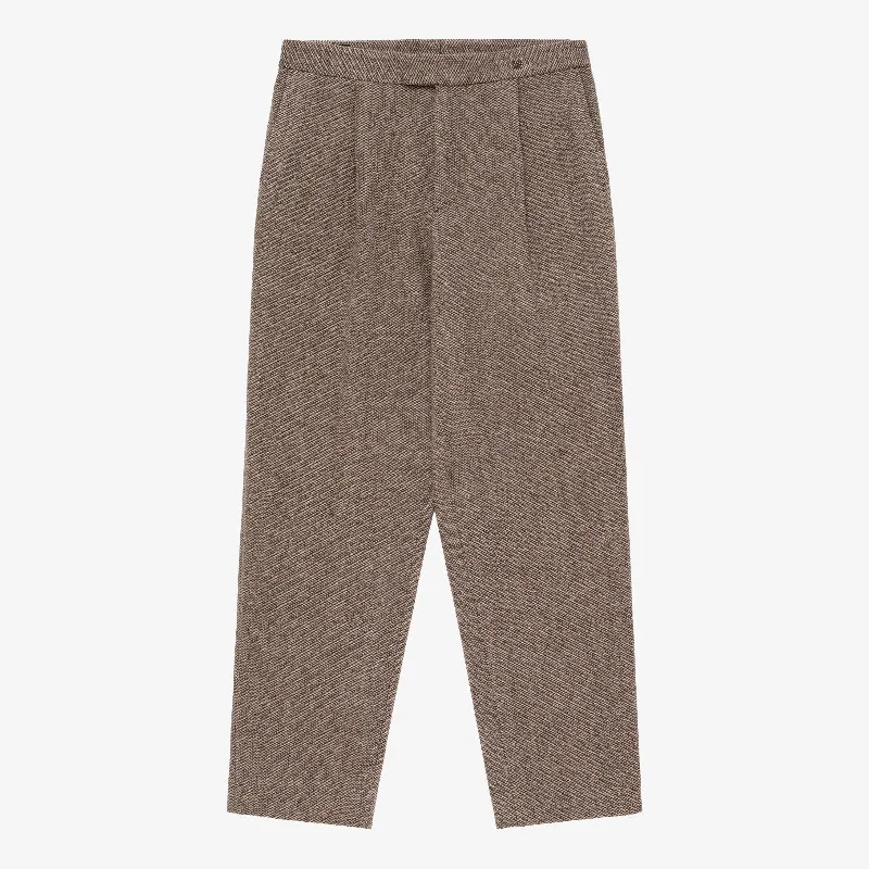 Single Pleated Birdseye Wool Trouser