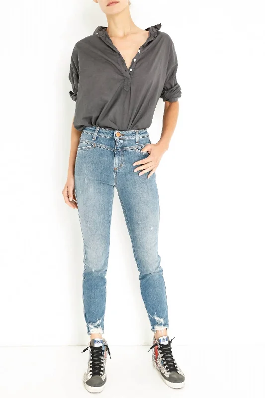 Skinny Pusher Jean In Mid Blue