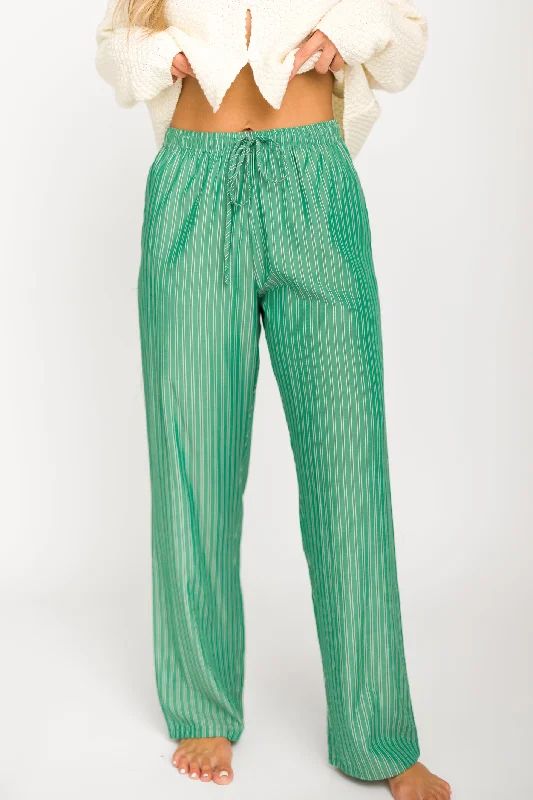 Gina Striped Boxer Pants in Green