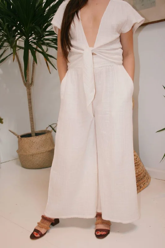 Wide Leg Pants In Off White